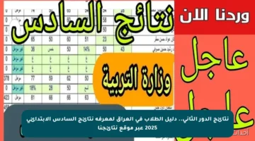 نتائج الدور الثاني.. دليل الطلاب في العراق لمعرفة نتائج السادس الابتدائي 2025 عبر موقع نتائجنا